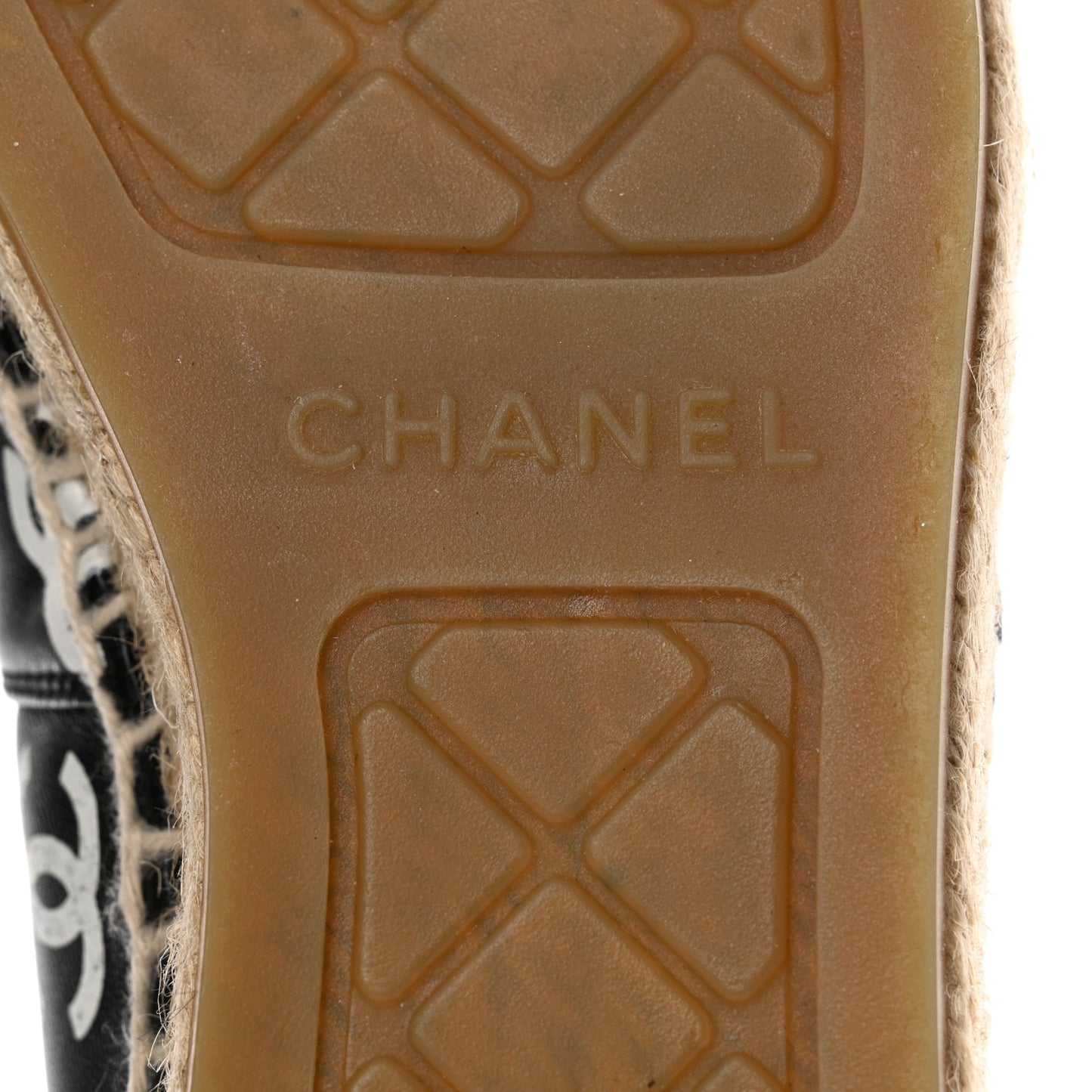 Lambskin Printed CC Espadrilles 37 Black White