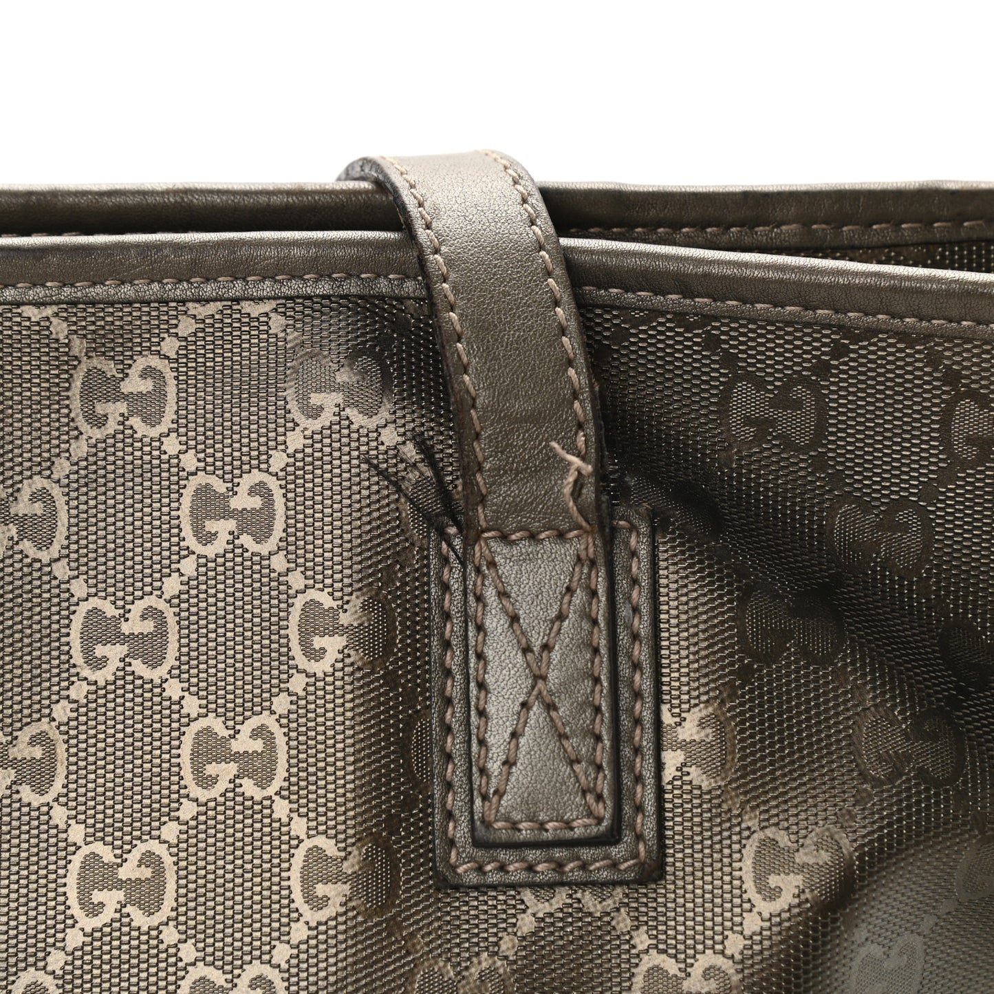 Imprime Monogram Medium Zippered Shopping Tote Pewter