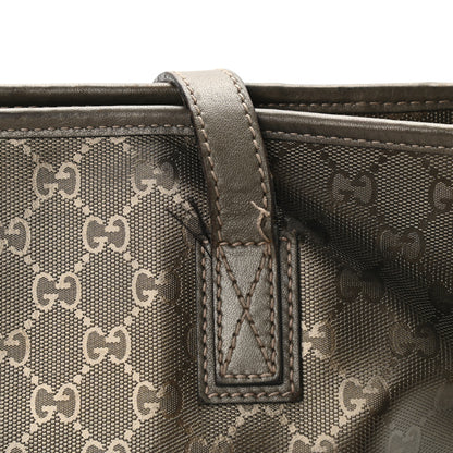 Gucci Imprime Monogram Medium Zippered Shopping Tote Pewter 9 of 10