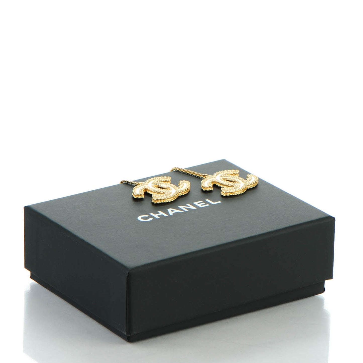 CC Drop Earrings Matte Gold