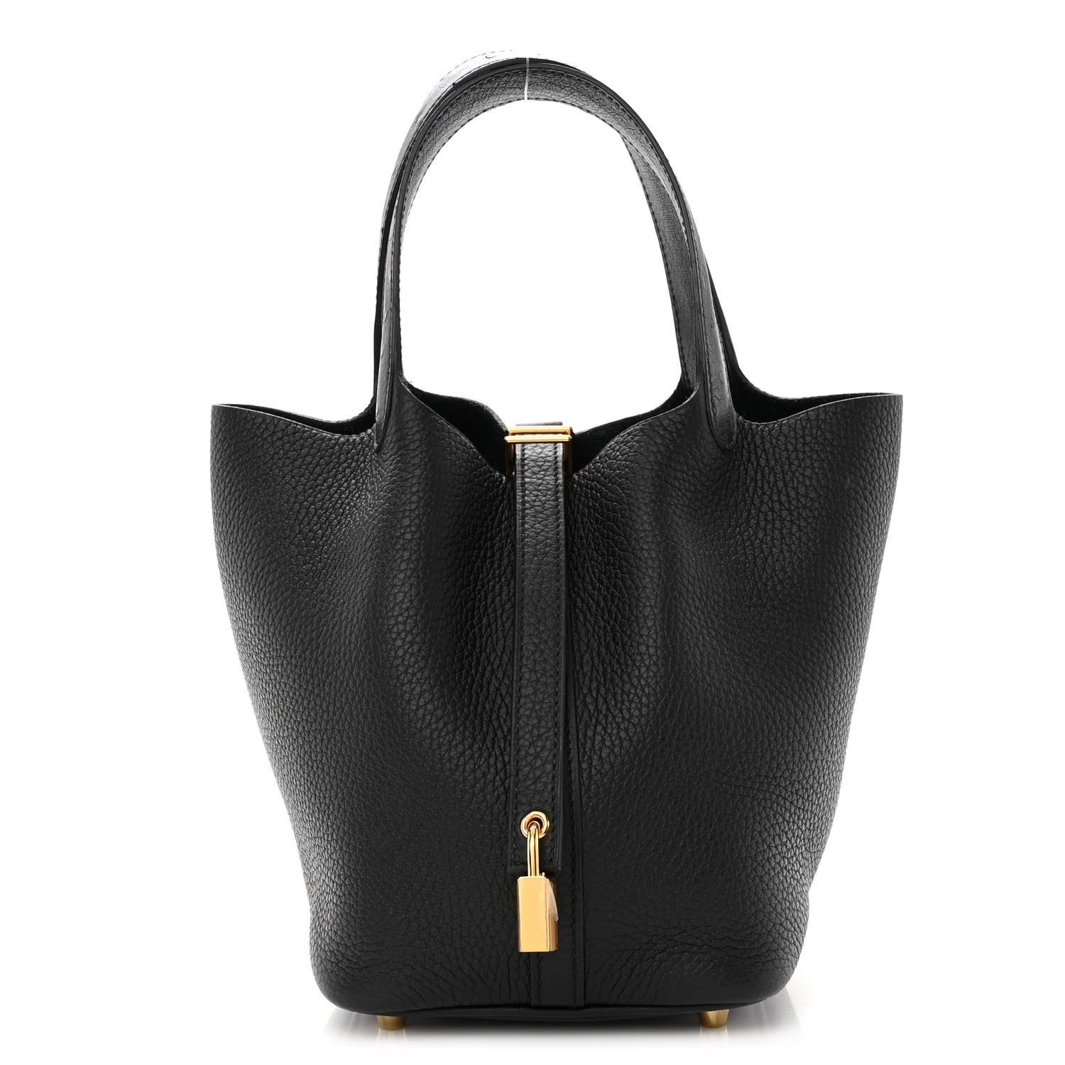 Hermes Taurillon Clemence Ostrich Touch Picotin Lock 18 PM Black 1 of 10