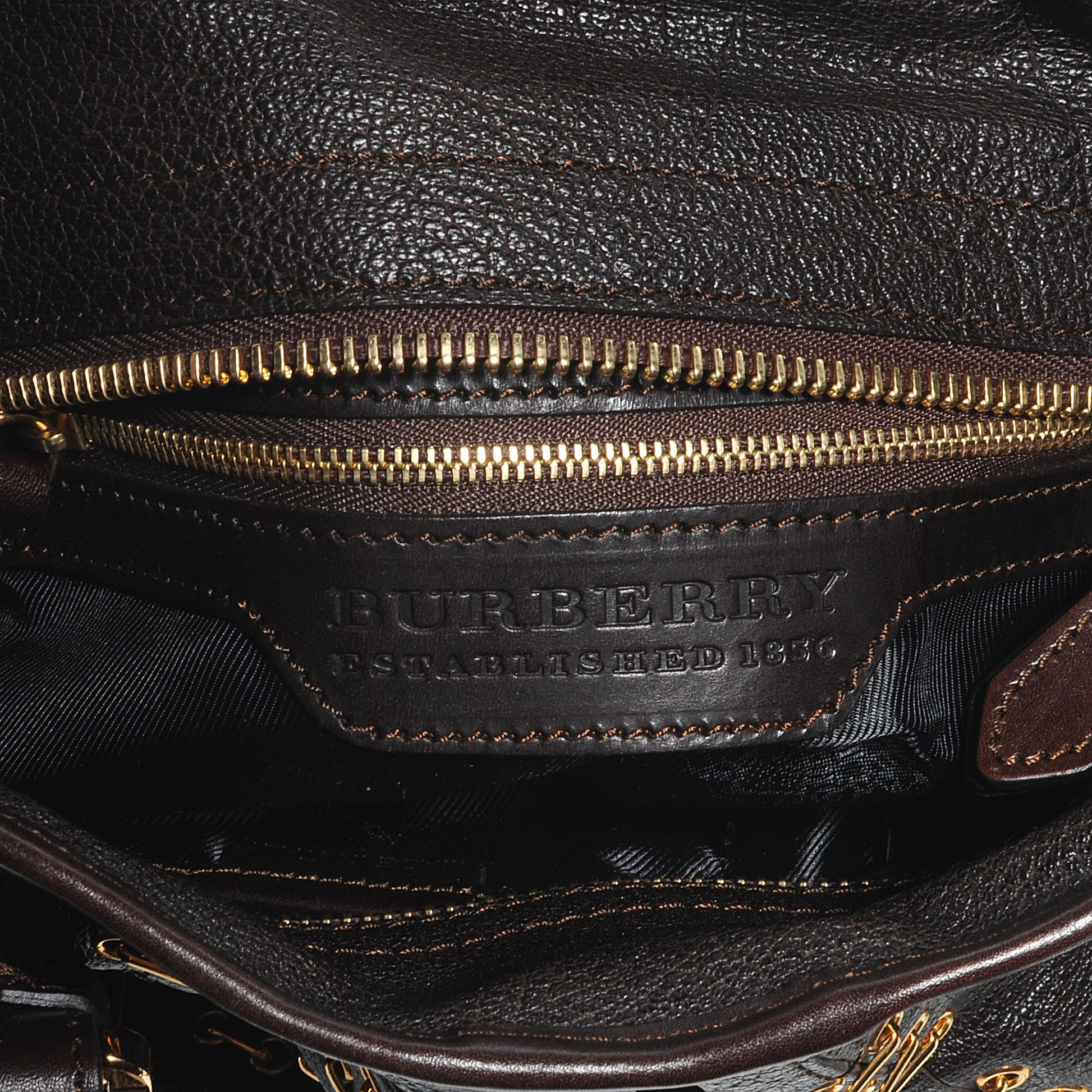 Burberry Leather Metal Stitch Lowry Chocolate 6 of 7
