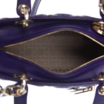 Christian Dior Lambskin Cannage Medium Lady Dior Purple 6 of 11