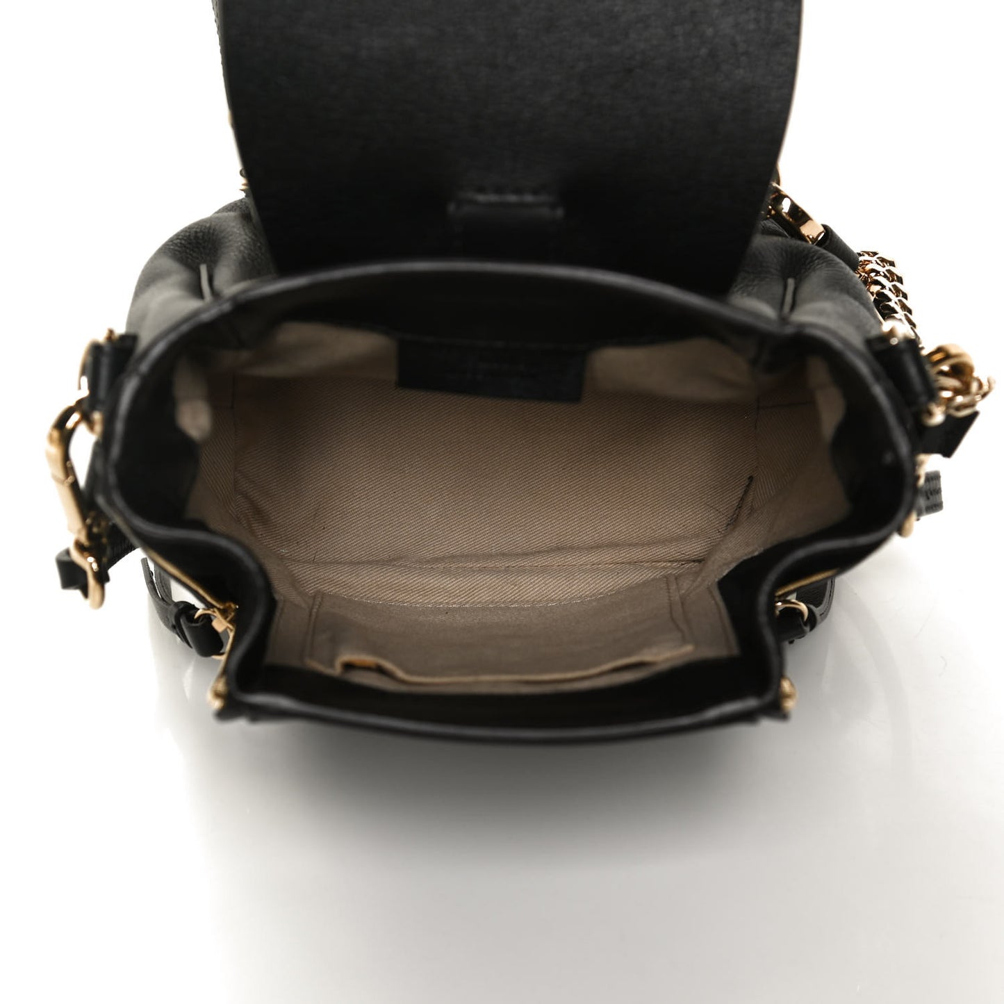 Suede Calfskin Mini Faye Backpack Black
