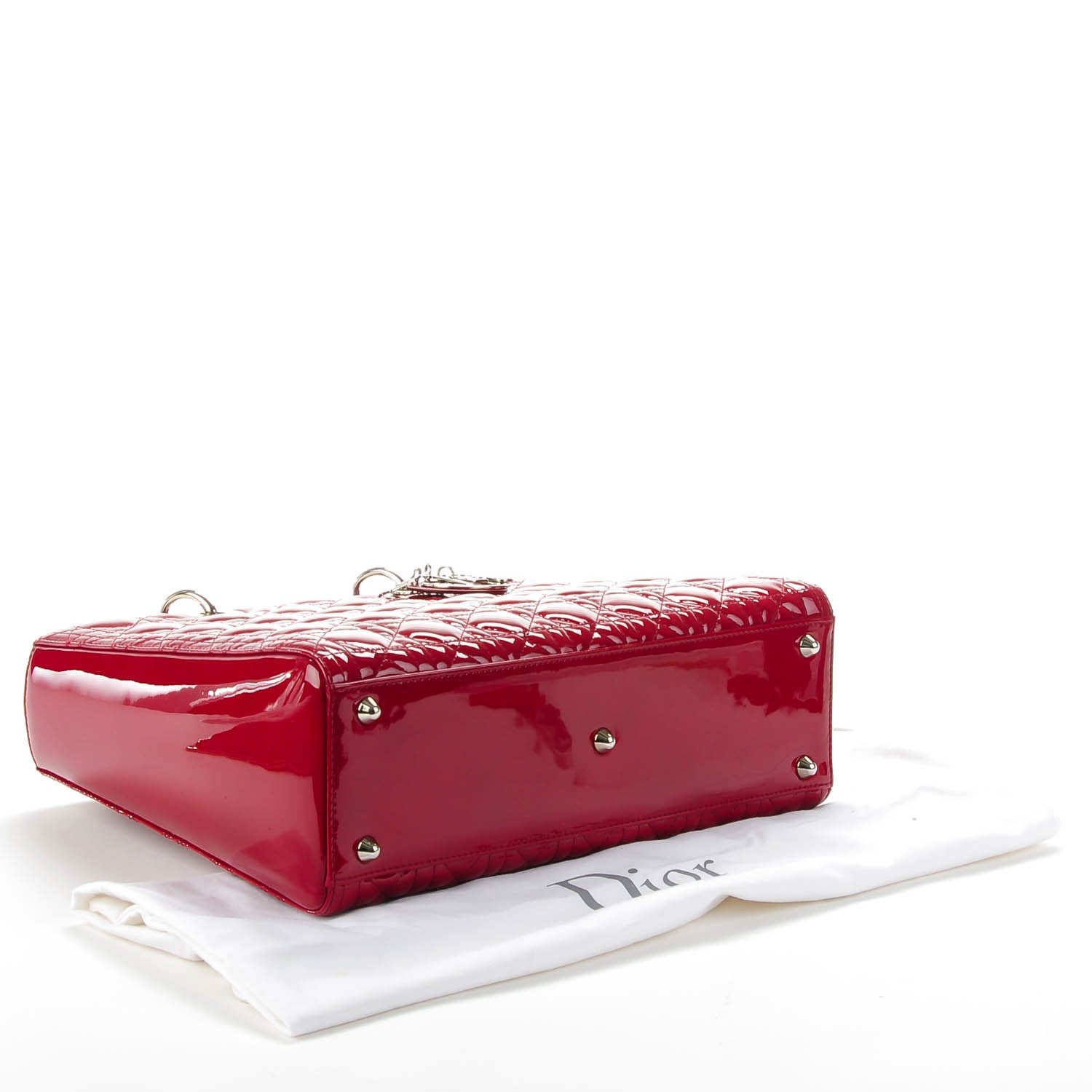 Christian Dior Patent Cannage Large Lady Dior Red 4 of 7