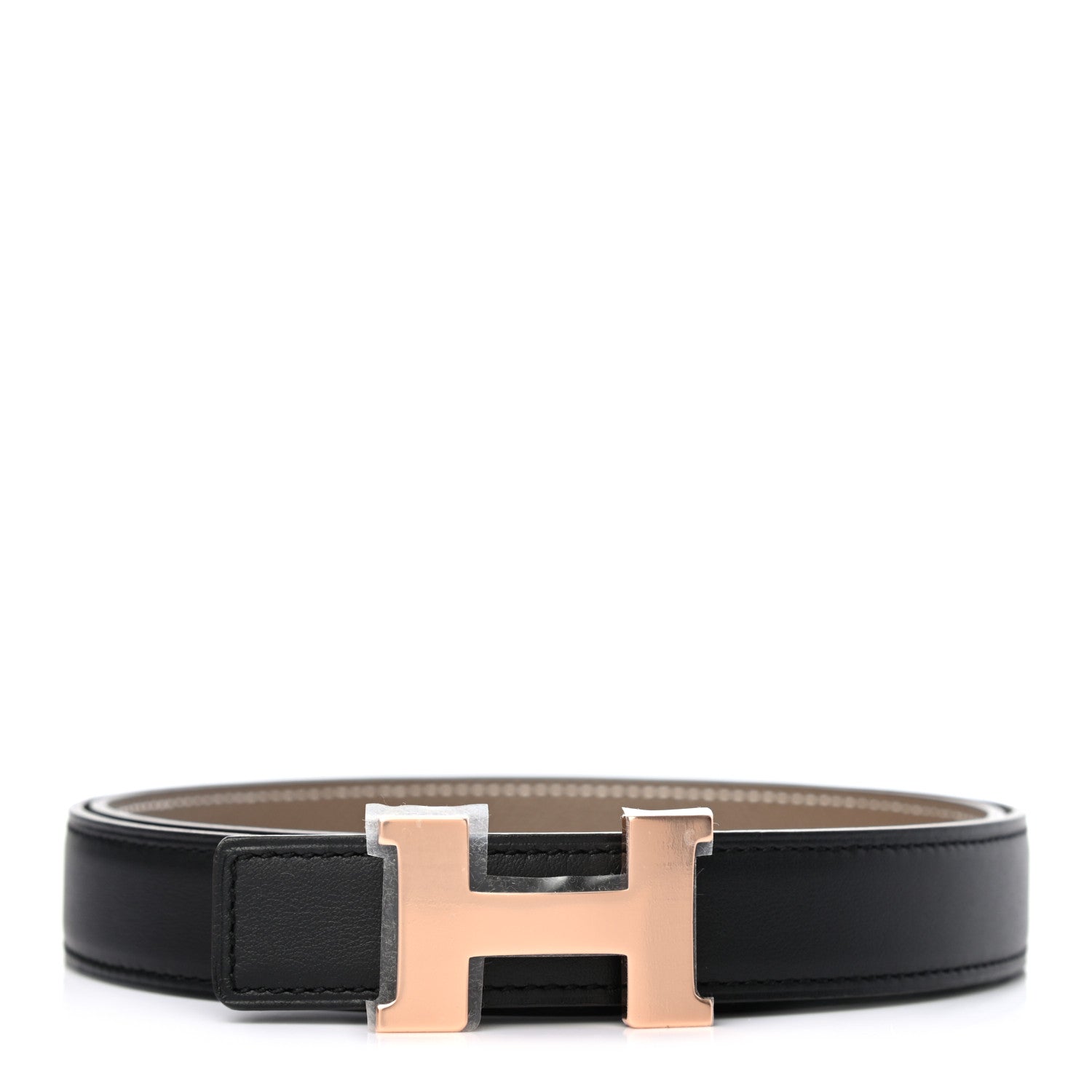 Hermes Swift Epsom 24mm Mini Constance H Belt 85 Black Etoupe 1 of 5