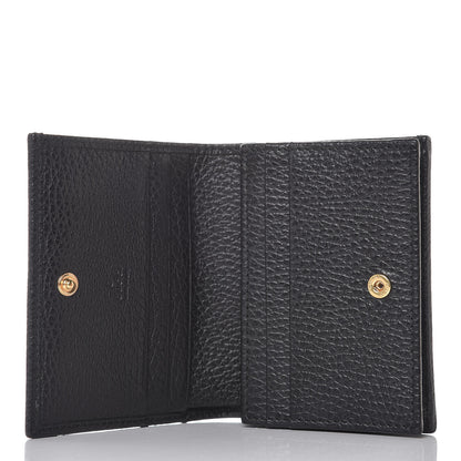 Gucci Pebbled Calfskin GG Marmont Card Case Black 5 of 8