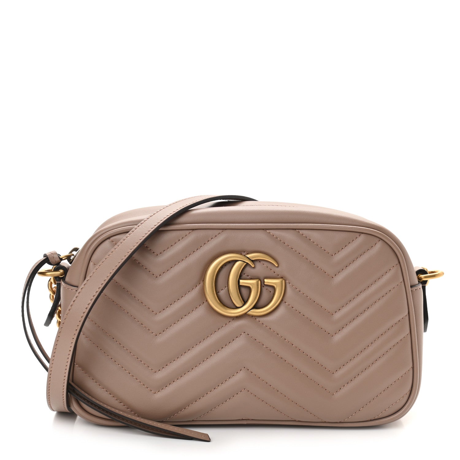 Gucci Calfskin Matelasse Small GG Marmont Chain Shoulder Bag Porcelain Rose 1 of 10