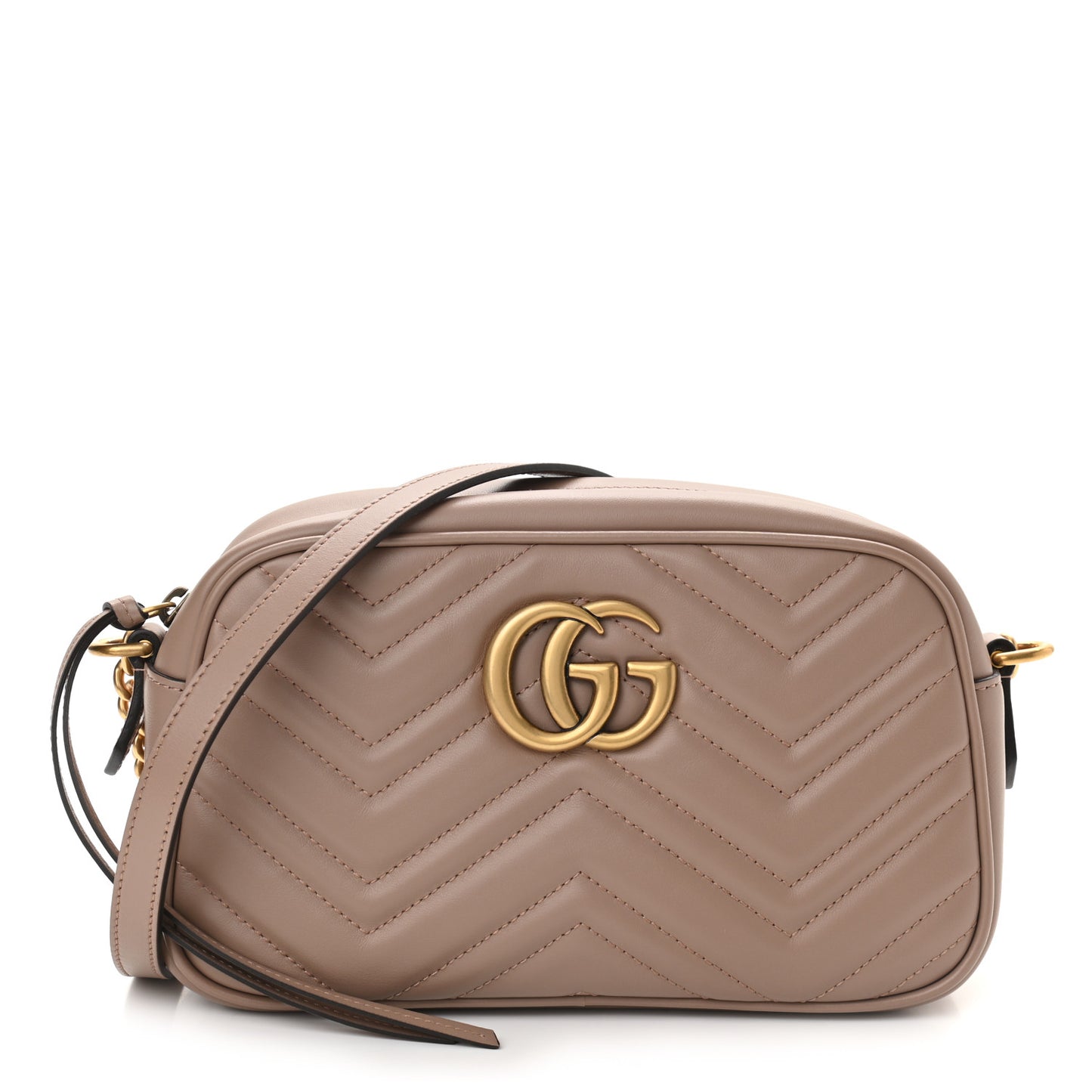 Calfskin Matelasse Small GG Marmont Chain Shoulder Bag Porcelain Rose