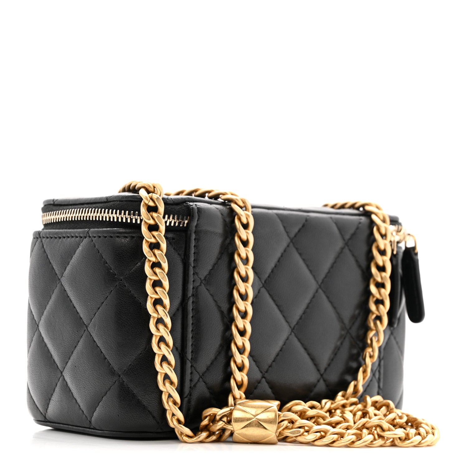 Chanel Lambskin Quilted Small Pillow Crush Vanity Case With Chain Black 3 of 11