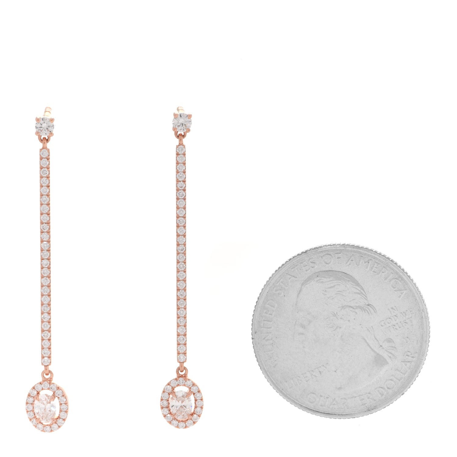 Messika 18K Rose Gold Diamond Glam Azone Oval Drop Earrings 2 of 7