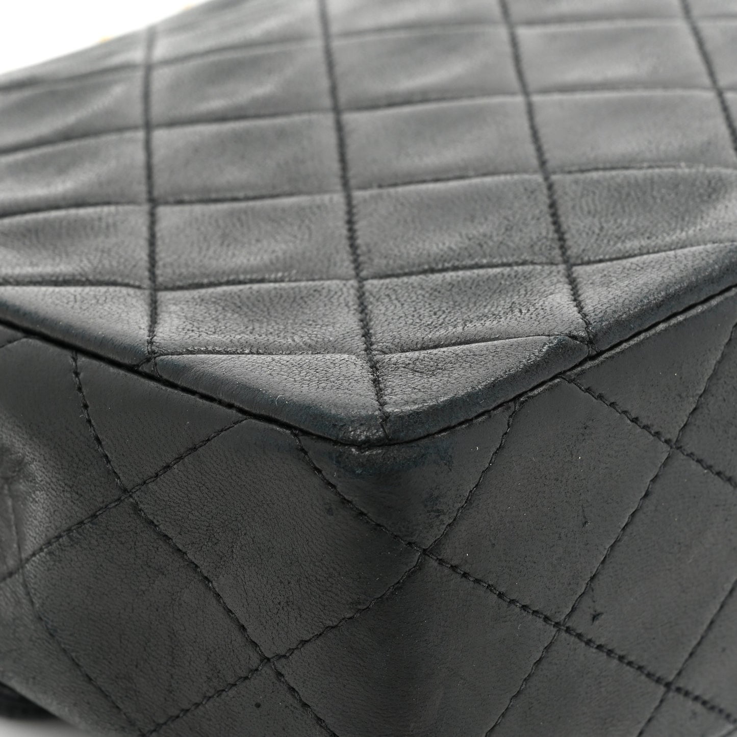 Lambskin Quilted Mini Square Flap Bag Black