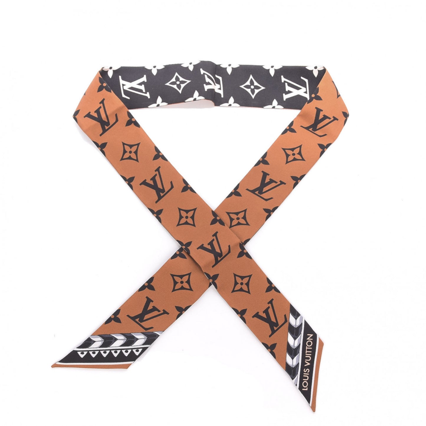Silk Monogram Crafty Bandeau Caramel Black