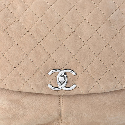 Chanel Suede Quilted Large Trianon Messenger Flap Beige 8 of 11