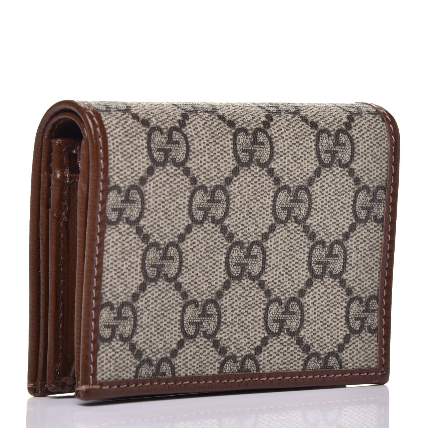 Gucci GG Supreme Monogram Horsebit 1955 Card Case Wallet Beige Ebony Brown Sugar 3 of 7