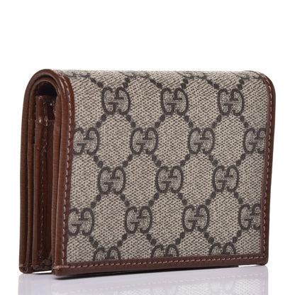 Gucci GG Supreme Monogram Horsebit 1955 Card Case Wallet Beige Ebony Brown Sugar 3 of 7