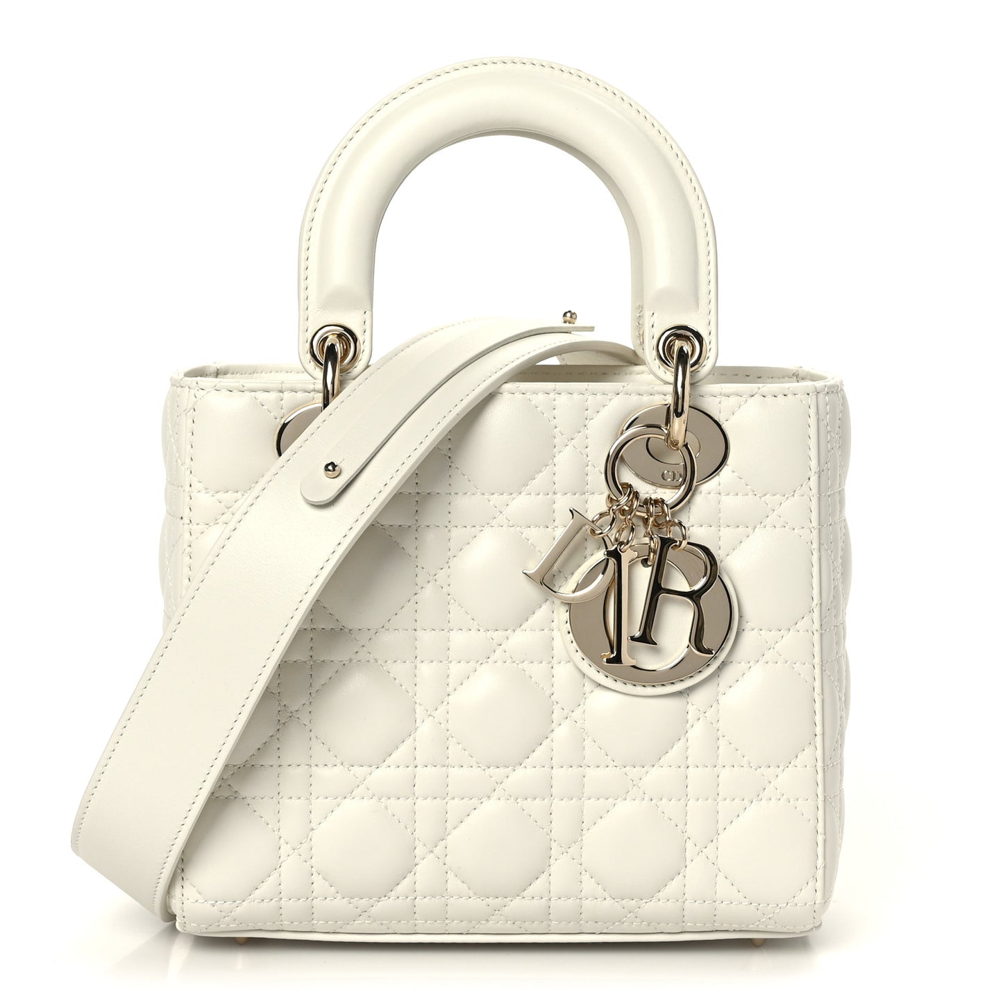 Lambskin Cannage Small My ABCDior Lady Dior White