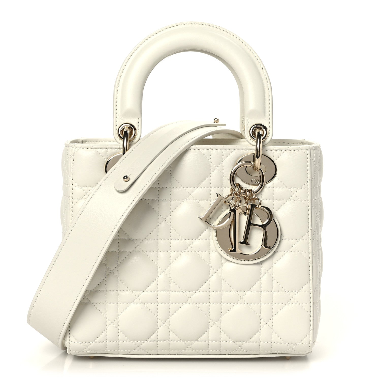 Christian Dior Lambskin Cannage Small My ABCDior Lady Dior White 1 of 9