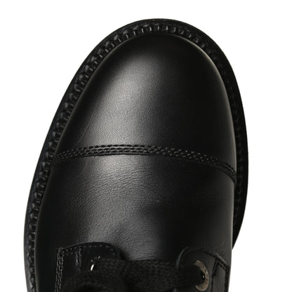 Chanel Calfskin Quilted Lace Up Combat Boots 36 Black 13 of 14