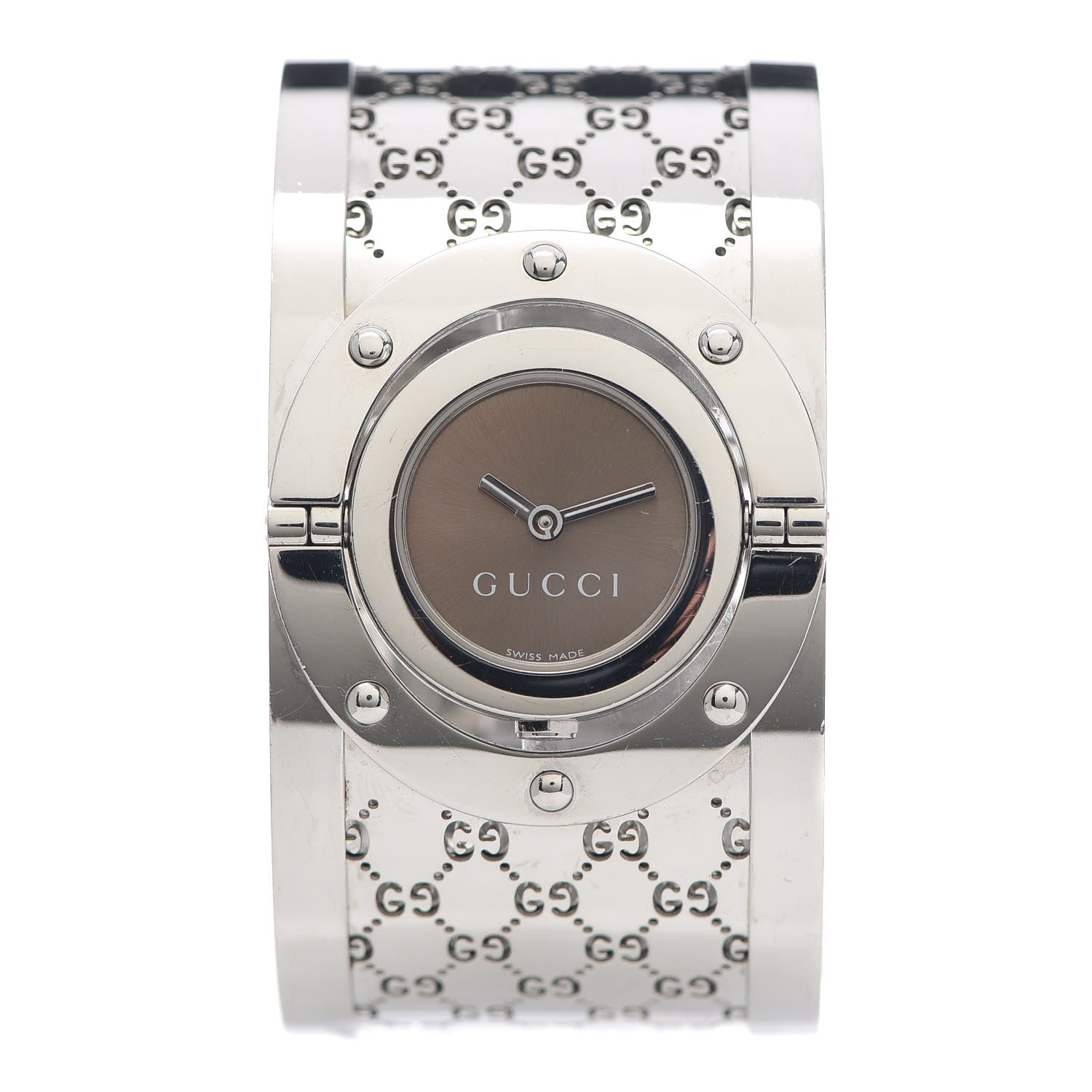 Gucci Stainless Steel 33mm Twirl Quartz Watch Brown 1 of 4