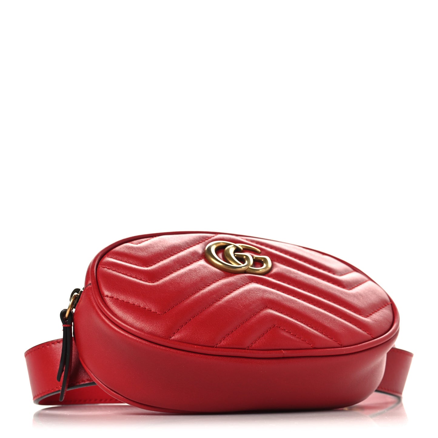 Calfskin Matelasse GG Marmont Belt Bag 95 38 Hibiscus Red