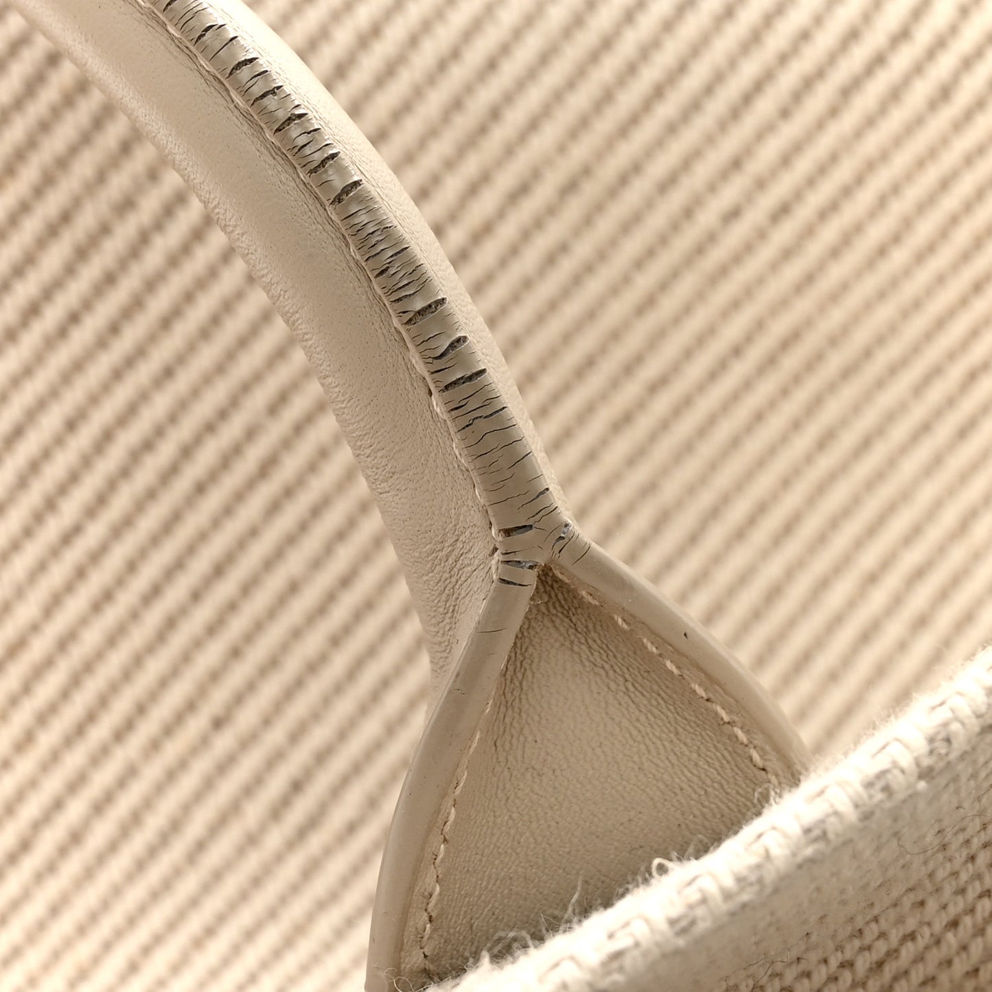 SAINT LAURENT Linen Calfskin Small Rive Gauche Tote Beige Sea Salt