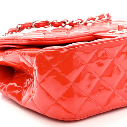 Chanel Patent Quilted Jumbo Double Flap Red 9 of 10