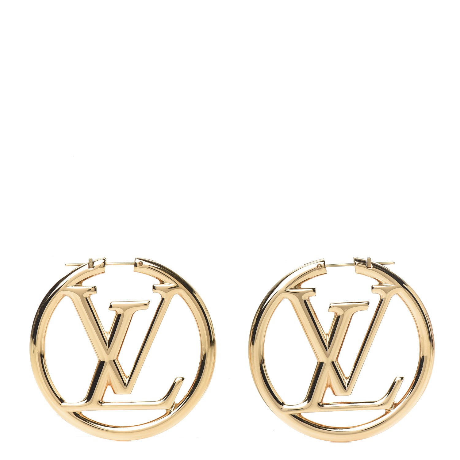 Louis Vuitton Metal Louise Hoop Earrings Gold 1 of 6