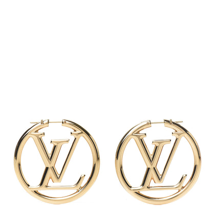 Louis Vuitton Metal Louise Hoop Earrings Gold 1 of 6