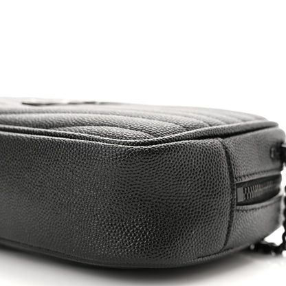 Saint Laurent Grain De Poudre Matelasse Monogram Mini Lou Camera Bag Black 10 of 11