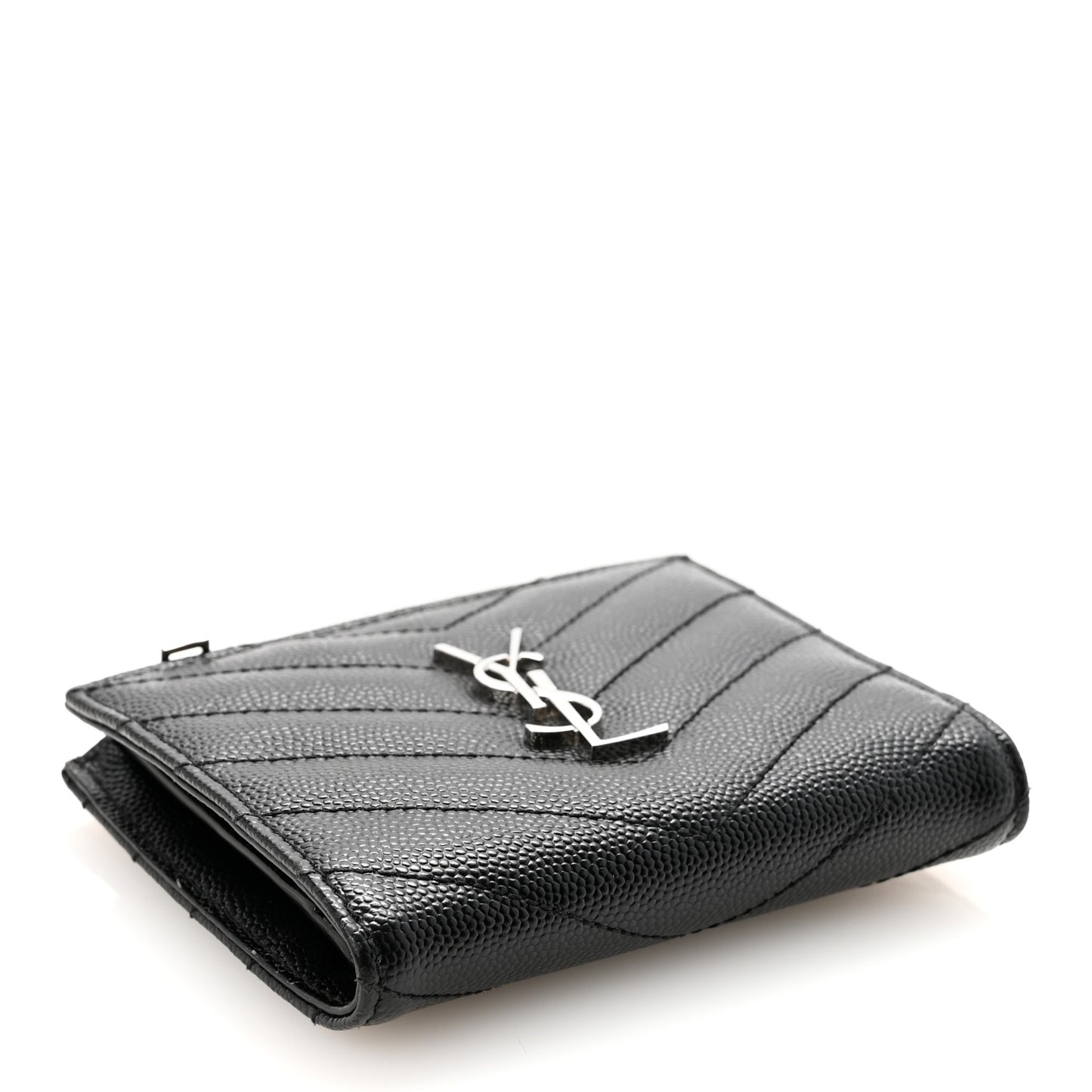Grain De Poudre Matelasse Chevron Monogram Zipped Card Case Black