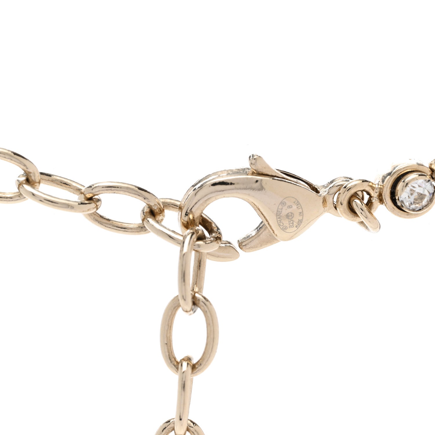 Chanel Metal Crystal CC Choker Necklace Gold 5 of 6