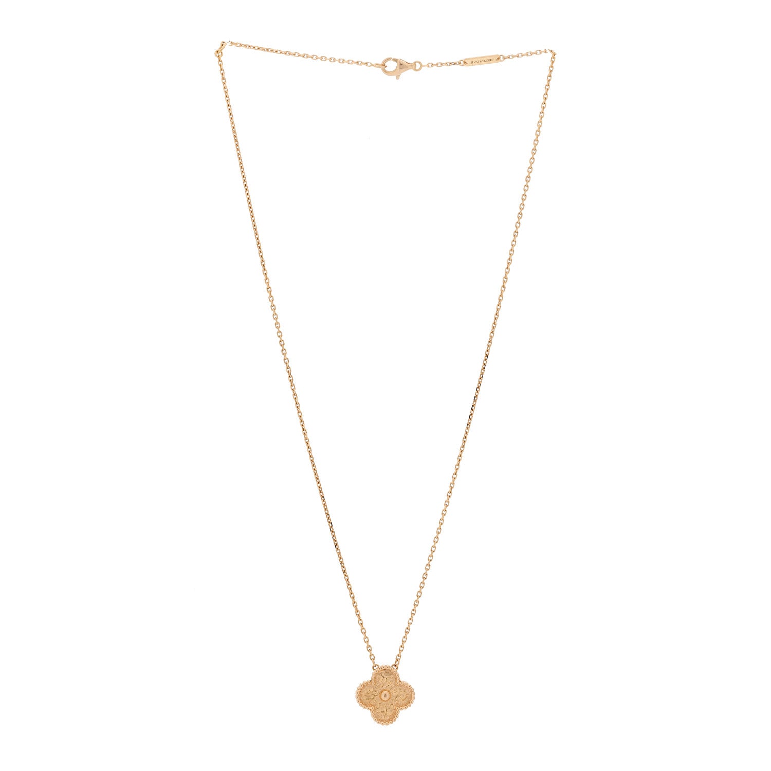 Van Cleef & Arpels 18K Rose Gold Vintage Alhambra Pendant Necklace 3 of 5