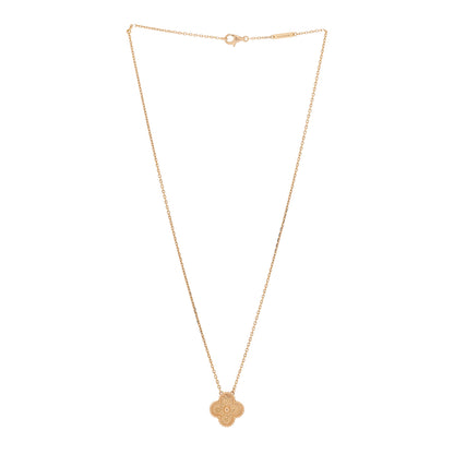Van Cleef & Arpels 18K Rose Gold Vintage Alhambra Pendant Necklace 3 of 5