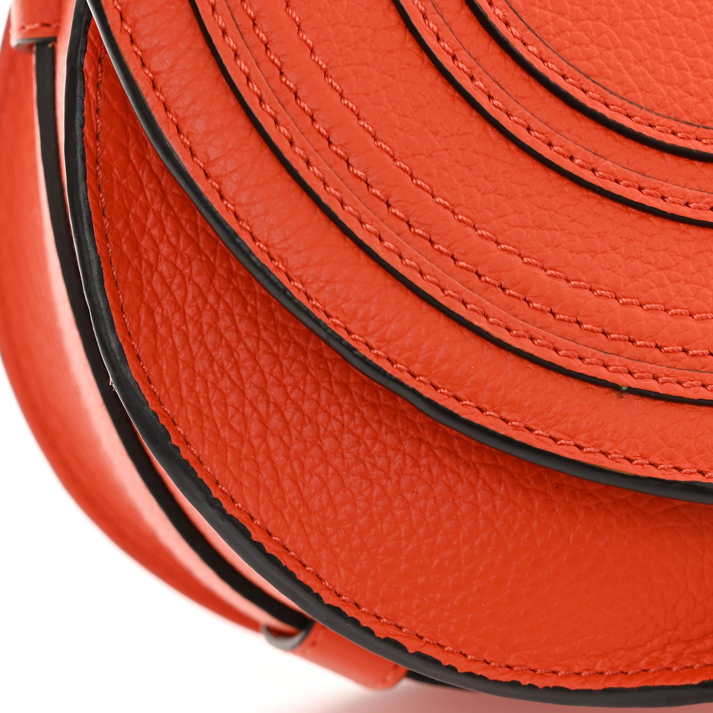 Calfskin Mini Marcie Round Crossbody Bag Rusted Orange