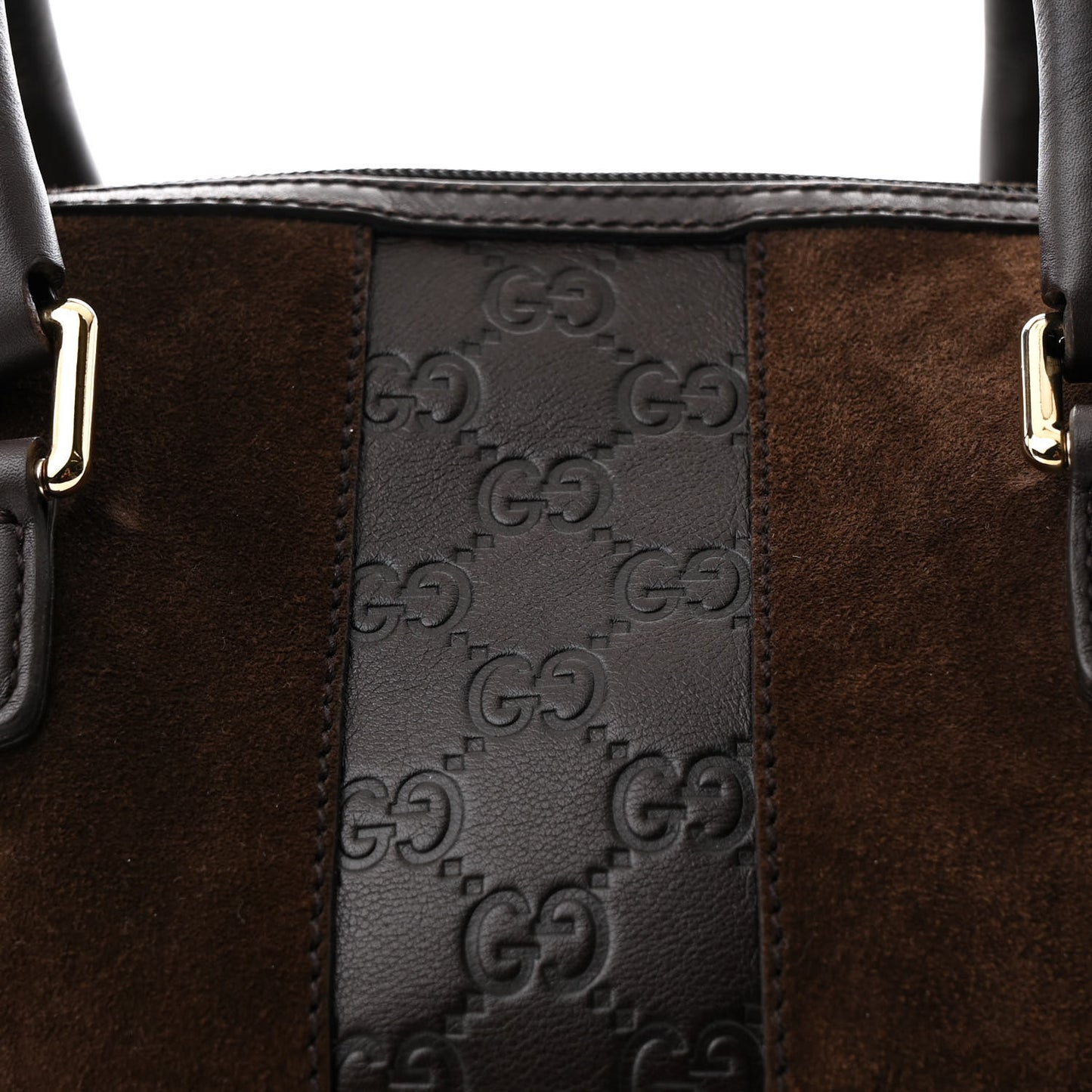 Suede Guccissima Small Boston Brown