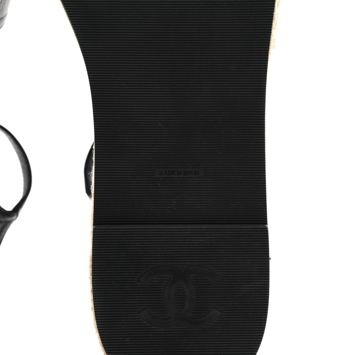 Chanel Lambskin Cap Toe CC Espadrilles Sandals 41 Black 6 of 9