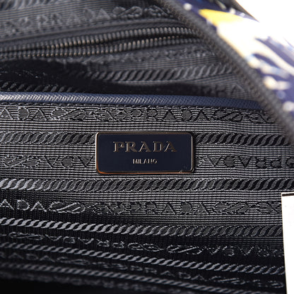 Prada Tessuto Nylon Saffiano Floral Print Tote Bluette Dis Primule 6 of 10