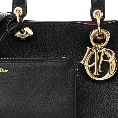 Christian Dior Bullcalf Medium Diorissimo Tote Black Rose Indien 8 of 12