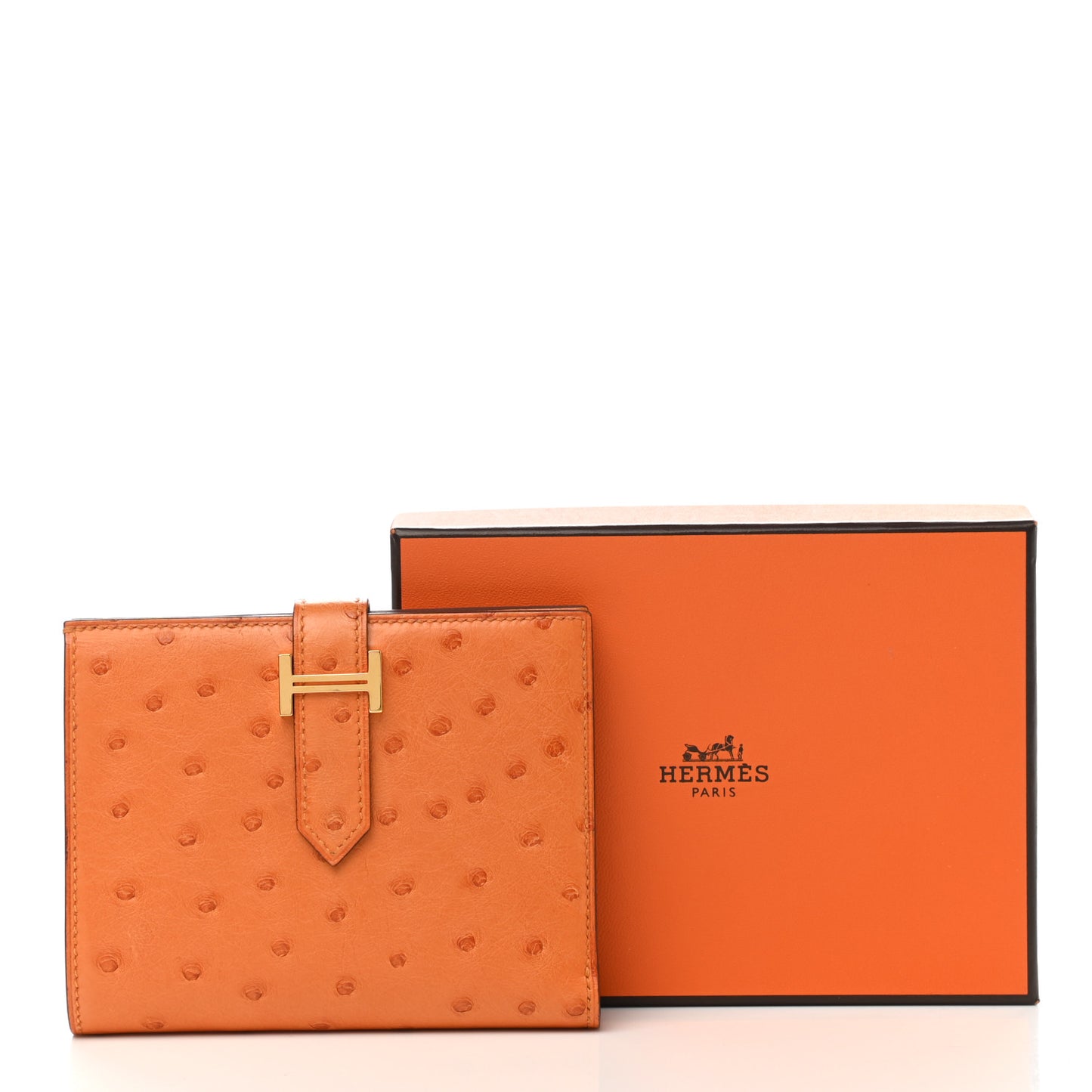 Ostrich Bearn Compact Wallet Orange
