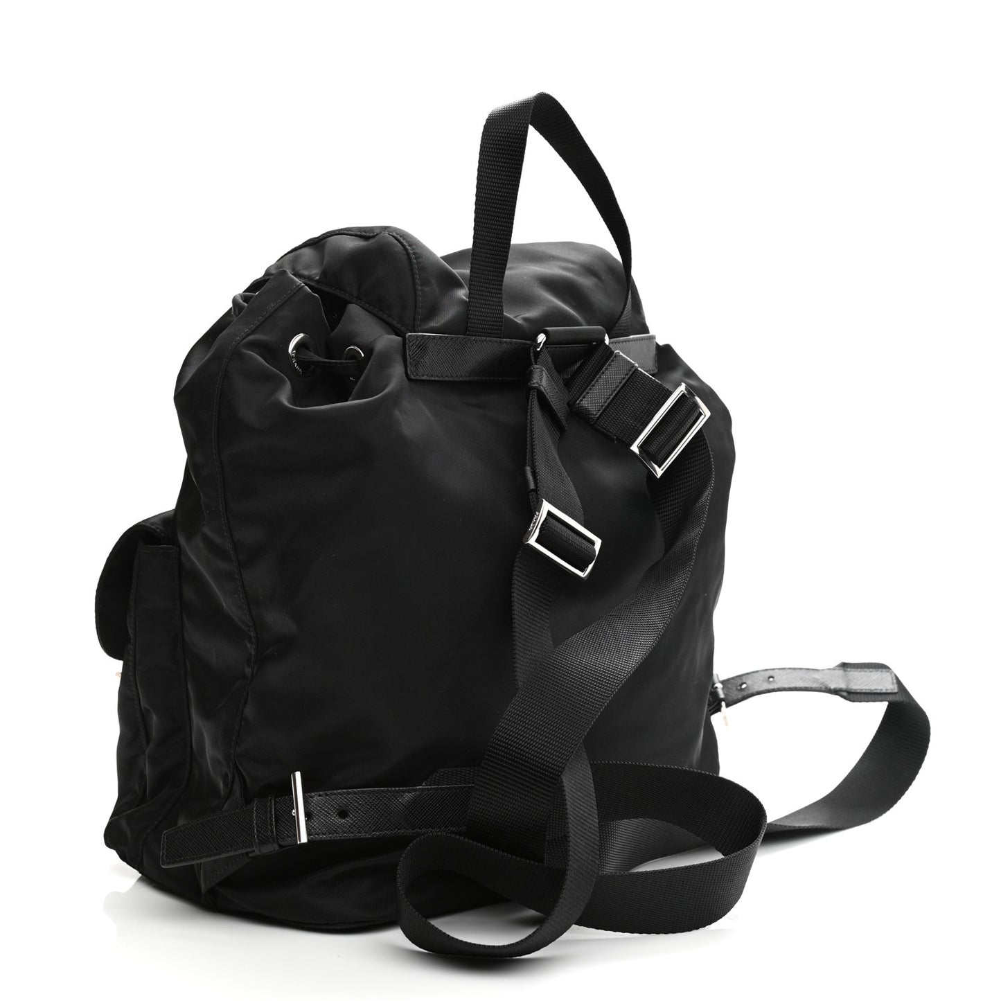 Tessuto Nylon Saffiano Medium Backpack Black