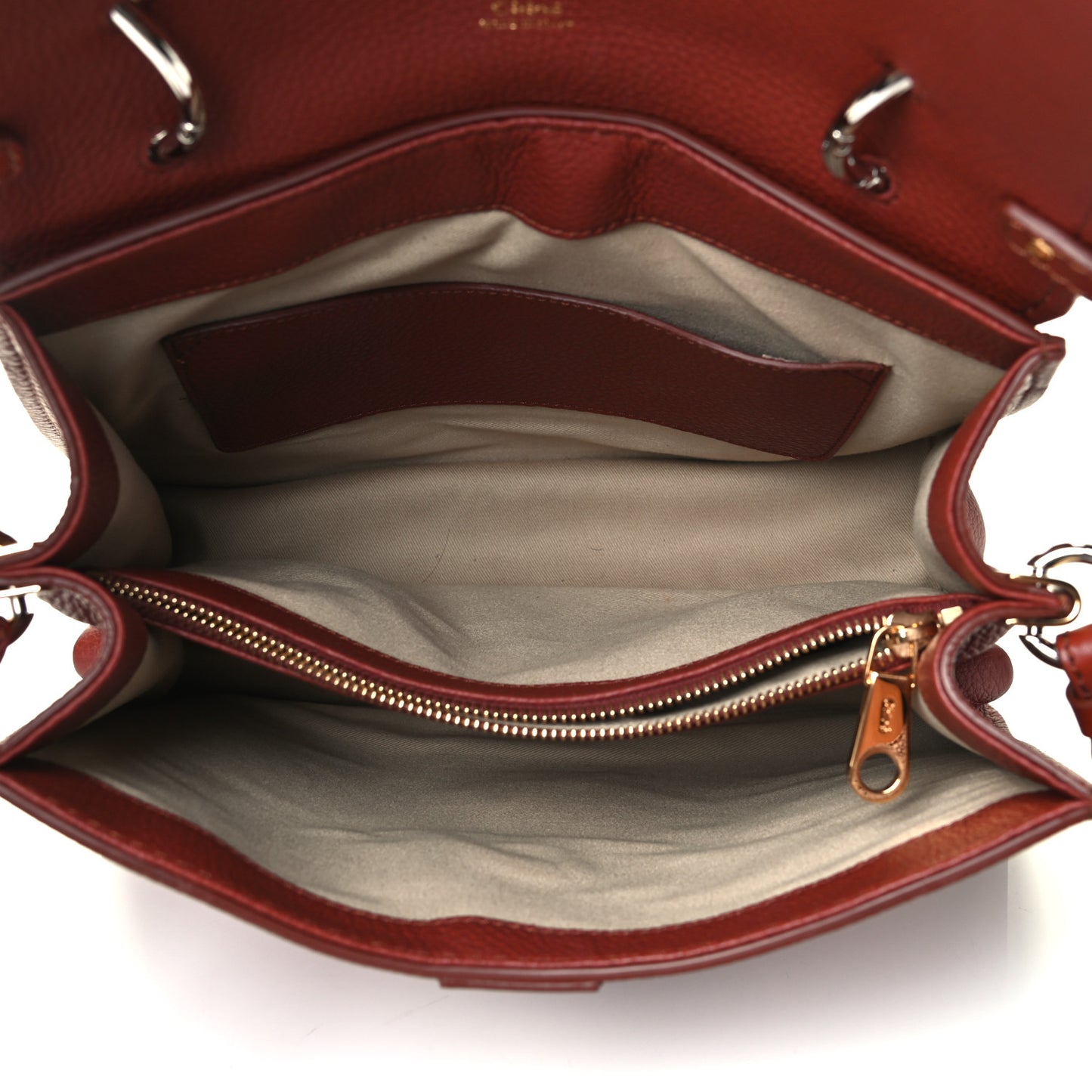 Shiny Grained Calfskin Medium Aby Day Shoulder Bag Sepia Brown