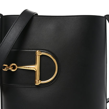 Gucci Arabella Calfskin Horsebit 73 Medium Bucket Bag Black 8 of 10