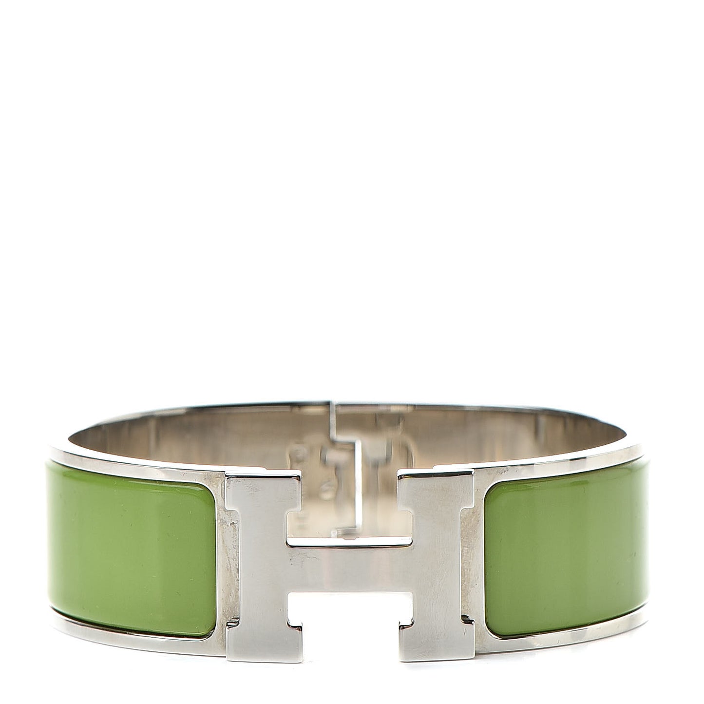 Enamel Wide Clic Clac H Bracelet GM Vert Anis