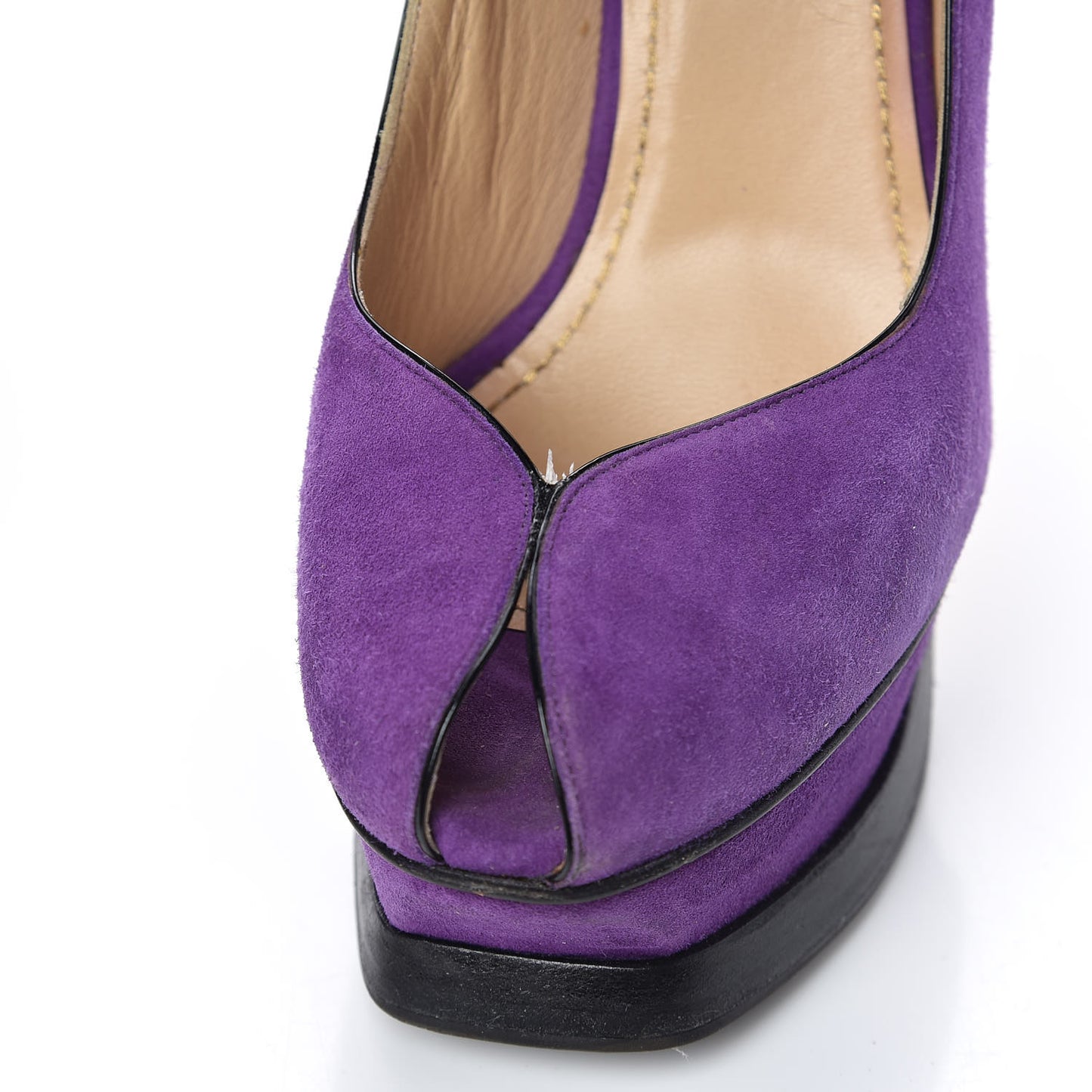 Kid Scamosciato Tribute 105 Platform Mary Jane Peep Toe Pumps 36 Viola