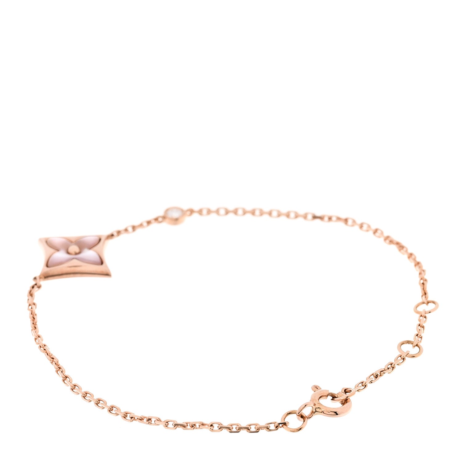Louis Vuitton 18K Pink Gold Diamond Pink Mother of Pearl Color Blossom BB Star Bracelet 2 of 4