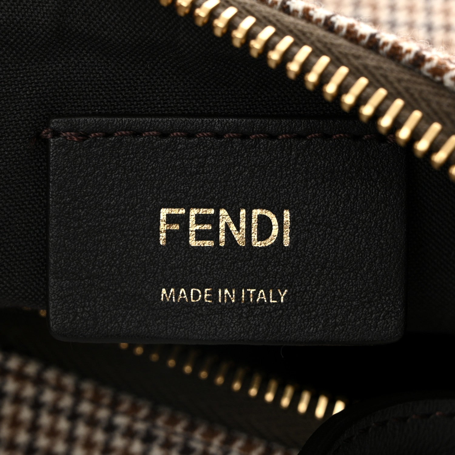 Fendi Wool Vitello Grace Small Houndstooth Small Fendigraphy Hobo Bag Beige Ebano 6 of 10