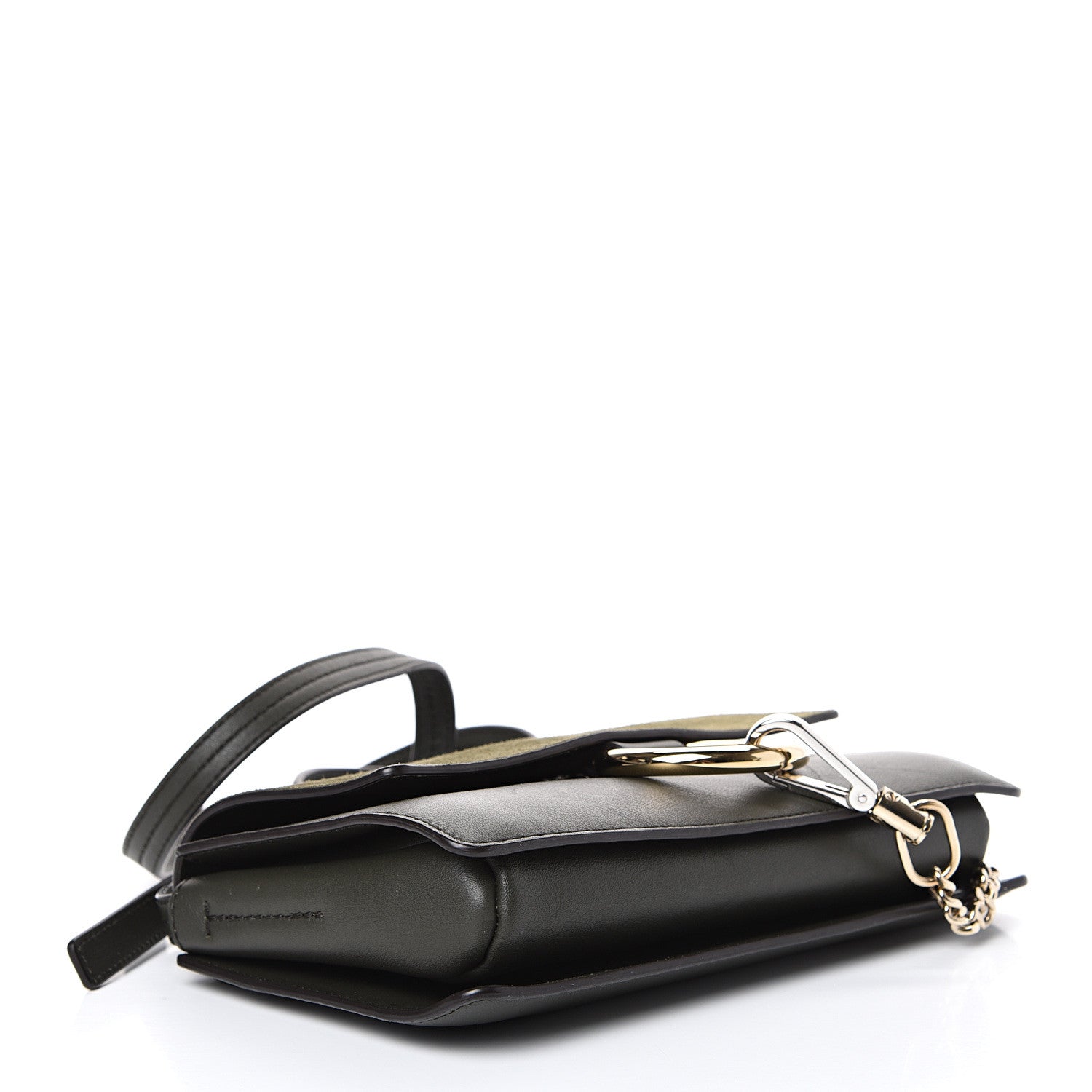 Chloe Suede Calfskin Small Faye Shoulder Bag Deep Forest 3 of 12