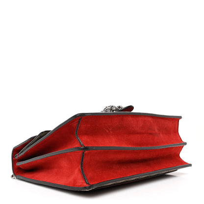 Gucci GG Supreme Monogram Suede Cudu Medium Dionysus Shoulder Bag Beige Ebony Vulcanic Red 4 of 16
