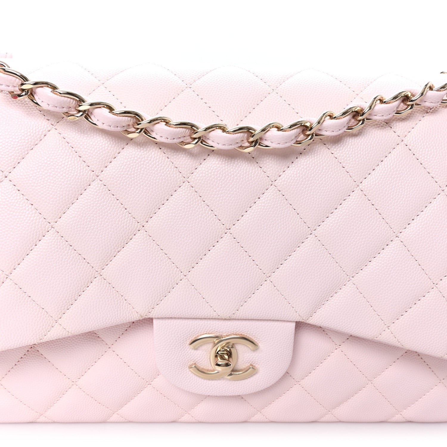 Chanel Caviar Quilted Jumbo Double Flap Light Pink 8 of 11